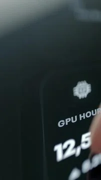 Vertical GPU usage hours resource dashboard Foto stock