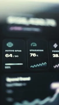 Vertical GPU Utilization and Power Metrics Foto stock