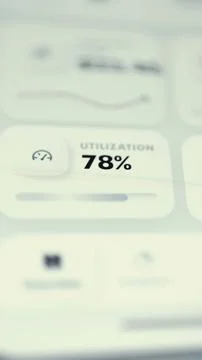 Vertical GPU Utilization Gauge at 78 Percent Stock Photos