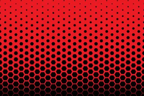 Vertical gradient halftone background with hexagons. Stock Illustration