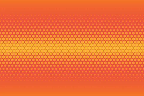 Vertical gradient halftone background with hexagons. Pop art style Stock Illustration