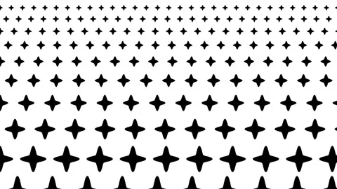 A vertical gradient pattern of black four-pointed star shapes varying in si.. Stock Footage 346794288