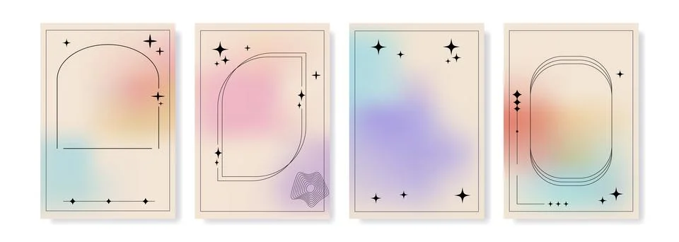 Vertical Gradient Template with Smooth Color Transition Stock-Illustration