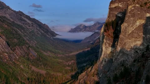 Vertical Granite Face Over Blodgett Canyon Forest Stock Footage 331758700