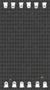 Vertical Gray Halloween Argyle Background with Ghosts Stock Illustration