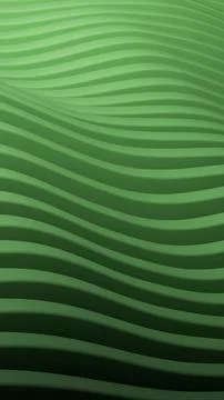 Vertical green abstract wave pattern wallpaper with glowing 3D stripes 库存插图