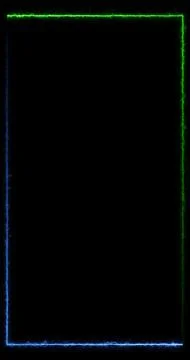 Vertical Green and Blue Electric Energy Frame Border Animation on Black Bac.. Stock Illustration