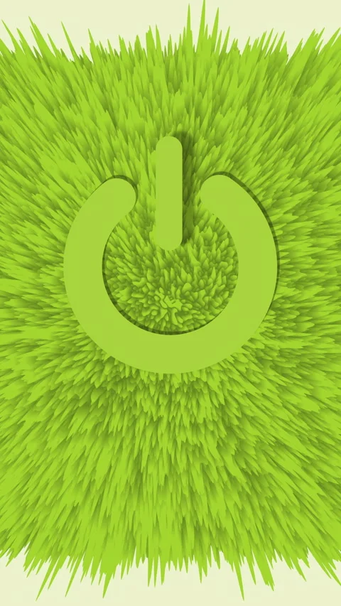 Vertical Green Energy Power Button Concept for Sustainability and Eco Tech Ads Stock Footage 336554762