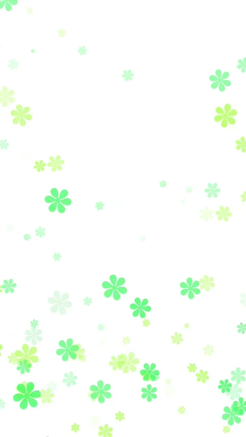 Vertical Green Flower Particle Animation Loop White Background Stock-Footage 340955115