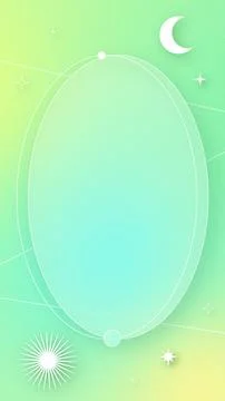 Vertical Green Gradient Sun Moon Shooting Star Background Stock Illustration