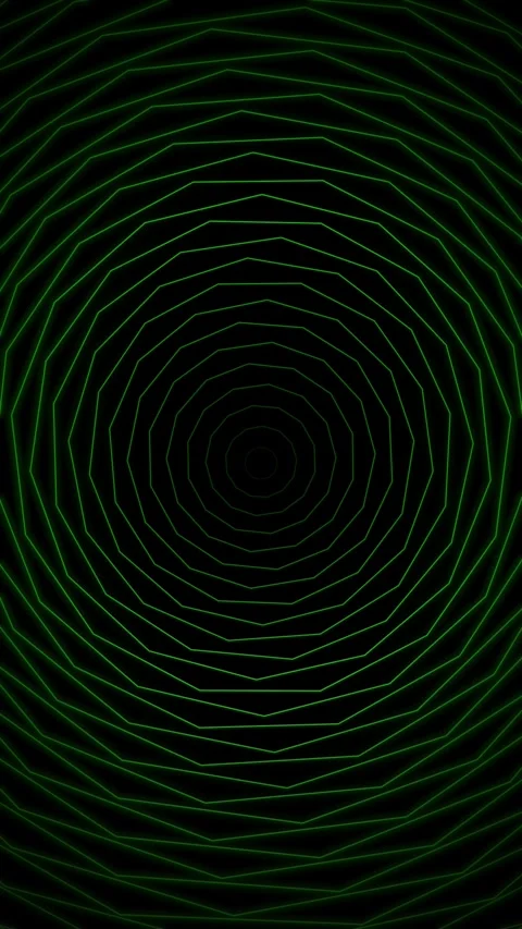 Vertical Green Kinky Circle Spin 4K Loop Stock Footage 270443921
