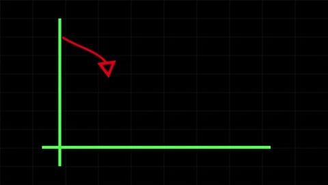A vertical green line displayed on a black grid background with faint horiz.. Stock Footage 337567880