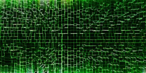 Vertical green matrix hacker pixel neo business presentation abs Stock Illustration