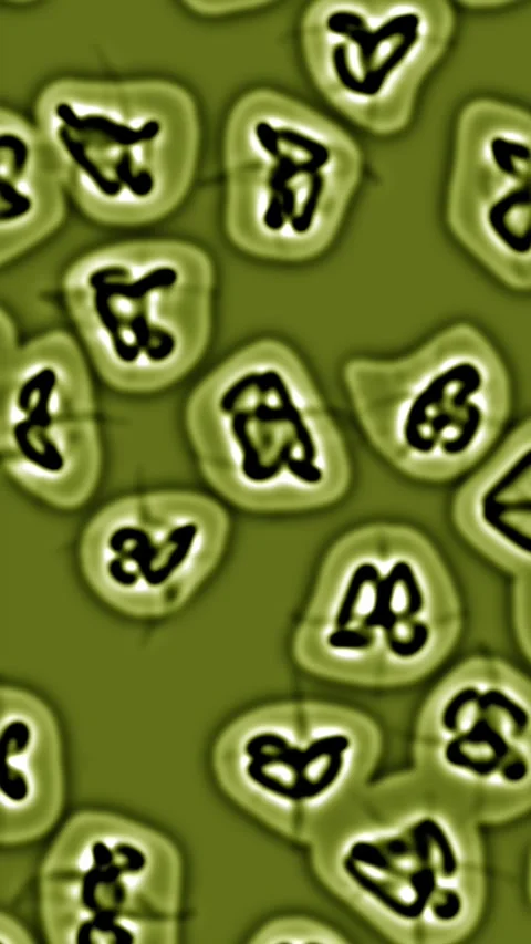 Vertical green microscopic cells for science reels Stock Footage 328477222