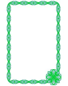 Vertical green openwork frame - vector color image. Frame for images or text Illustrazione stock