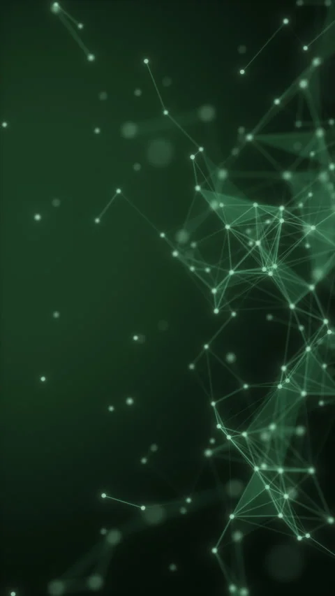 Vertical green plexus loop for eco-friendly mobile tech visuals Stock Footage 344306888