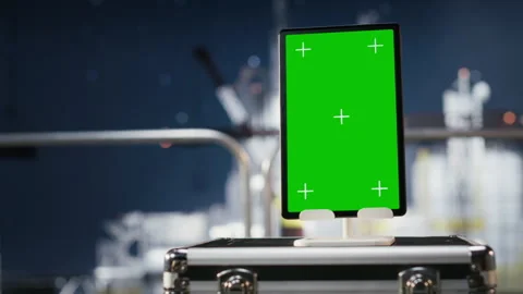 Vertical green screen for mechanical maintenance program on offshore platform Stock Footage 324703151