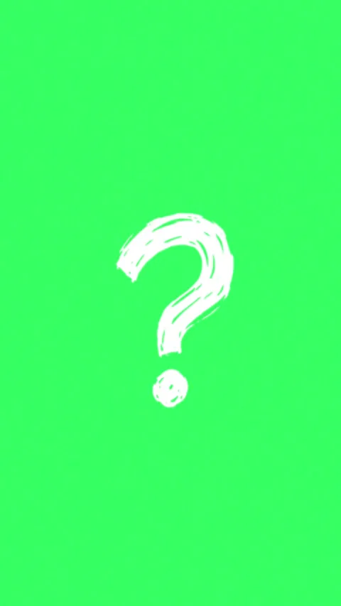 Vertical Green Screen Question Mark Animation Hand Drawn White Doodle Styles Video stock 347278713