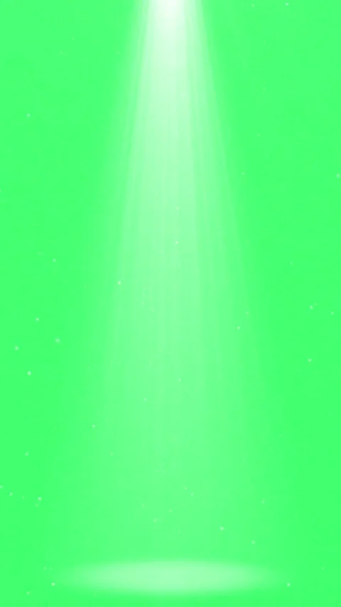 Vertical green screen spotlight beam shining from top with circular light Stock Footage 336118305