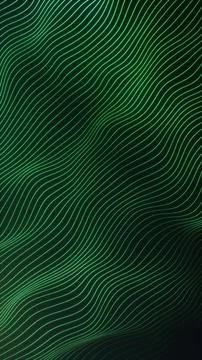 Vertical green topographic wave lines illustration with neon contour flow, .. Stock Illustration