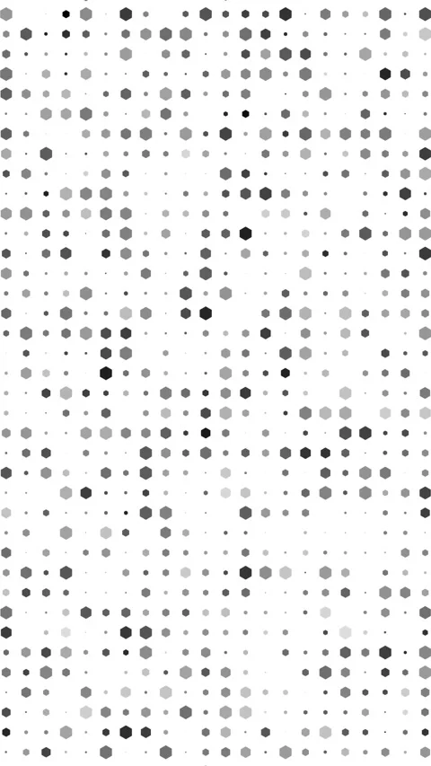 Vertical Grey Hexagon Grid Random Scaling 4K Loop White Video stock 334028896