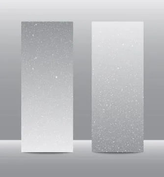 Vertical Grey Rectangle Banners. Snow, Winter. Illustrazione stock