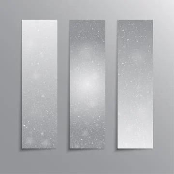 Vertical Grey Rectangle Banners. Snow, Winter. Stock Illustration