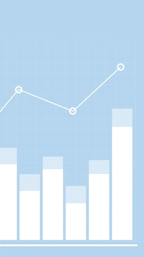 Vertical. Growth 3D bar graph Animation Blue background. Vídeo Stock 329470481