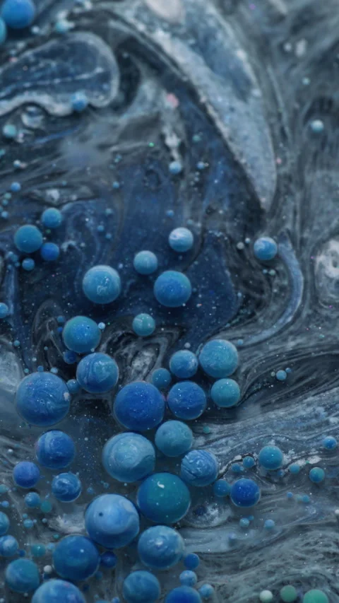Vertical grunge flow bubble ink marbling water Stock Footage 314617421