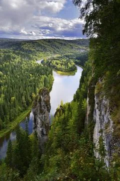 Vertical gypsum outlier Devil's Finger with a negative slope of the walls nex Stock Photos