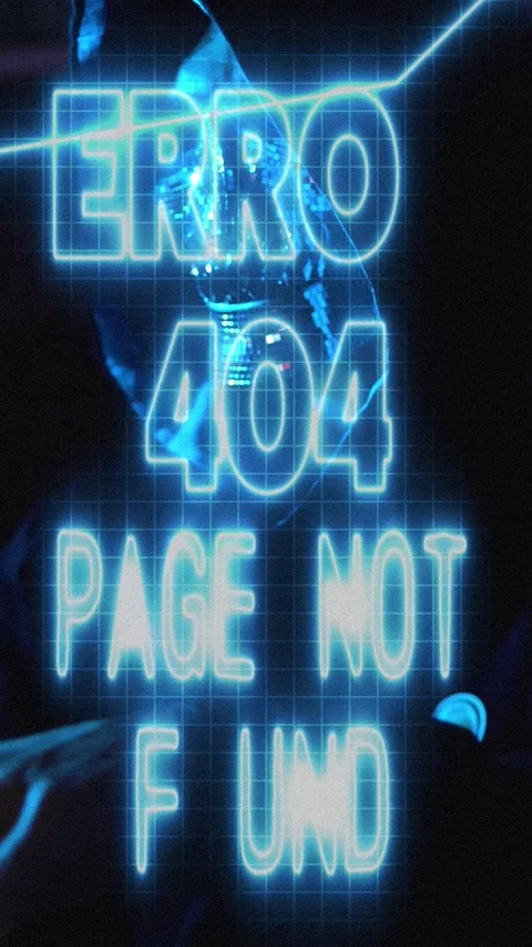 Vertical Hacker in Hoodie with Laptop in Darkness and Error 404 Page Not Found Stock Footage 320164312