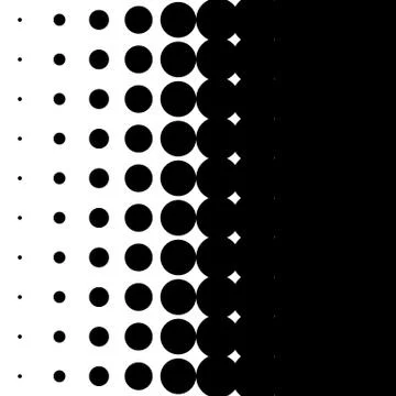 Vertical half tone pattern with dots - Monochrome halftone texture Stock Illustration