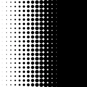 Vertical half tone pattern with dots - Monochrome halftone texture Stock Illustration