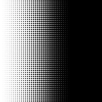 Vertical half tone pattern with dots - Monochrome halftone texture Stock Illustration