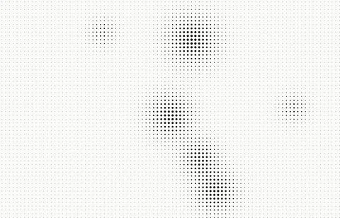 Vertical halftone dot clusters transition on white surface for clean minima.. 库存插图
