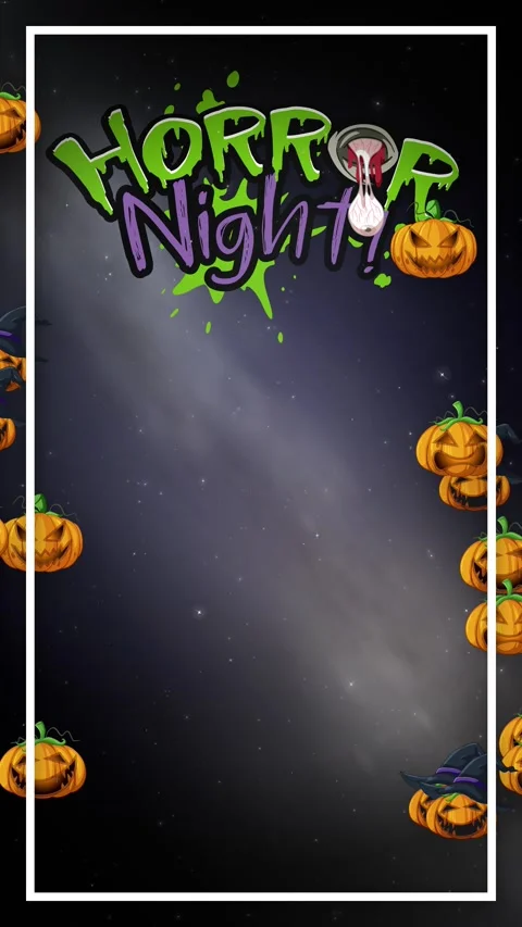 Vertical Halloween Animation with Falling Jack O Lanterns and Horror Night Text Stock Footage 340007728