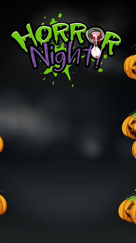 Vertical Halloween Animation with Floating Jack O Lanterns and Horror Text Stock Footage 339122807