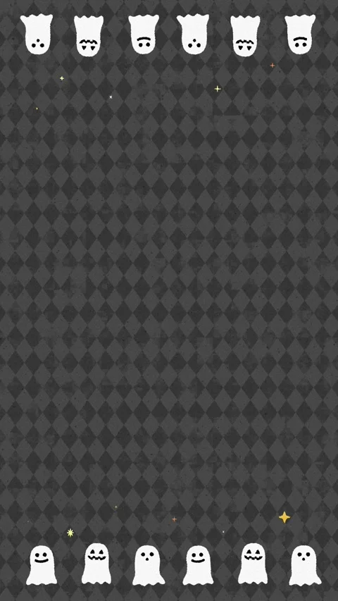Vertical Halloween Argyle Pattern Background with Ghosts, Gray Video stock 343608150