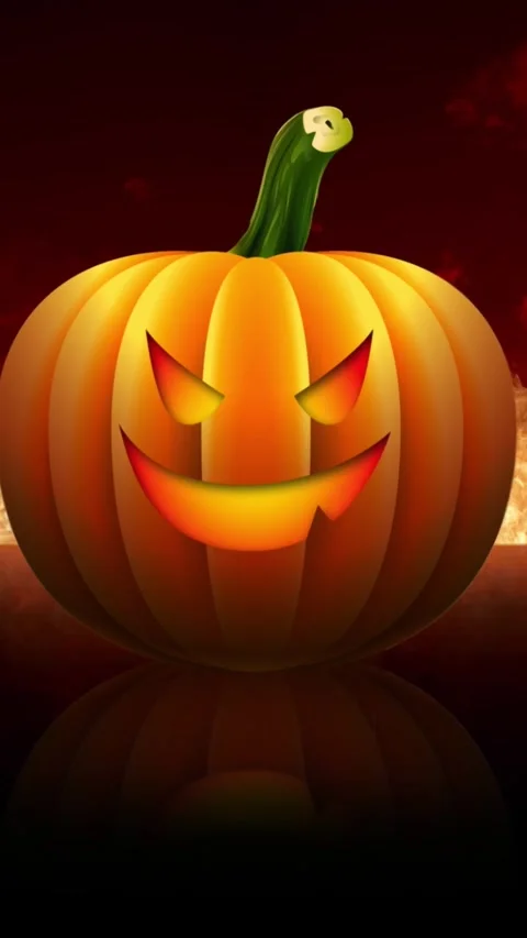Vertical Halloween Jack O Lantern in Hell 4k Loop Stock Footage 274453189