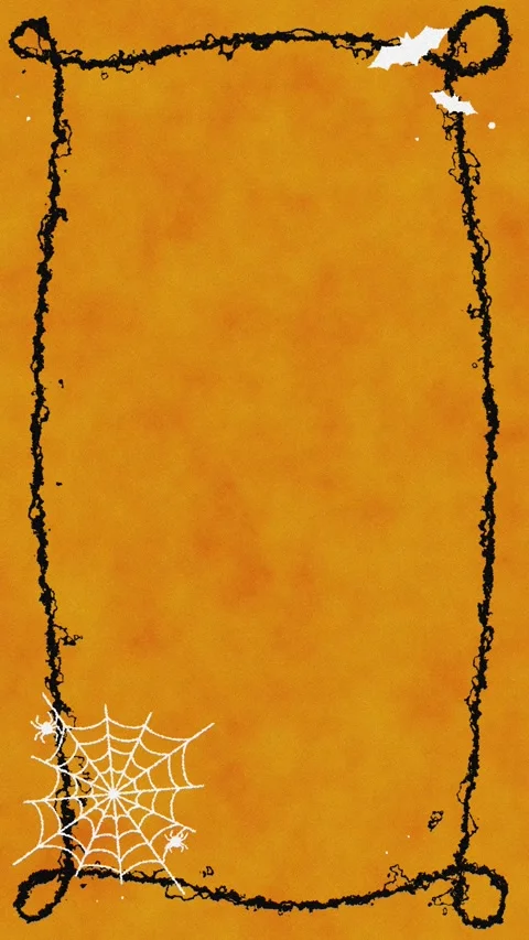 Vertical Halloween Spider Web Frame, Orange, 10 Second Loop Vídeos de archivo 343608221