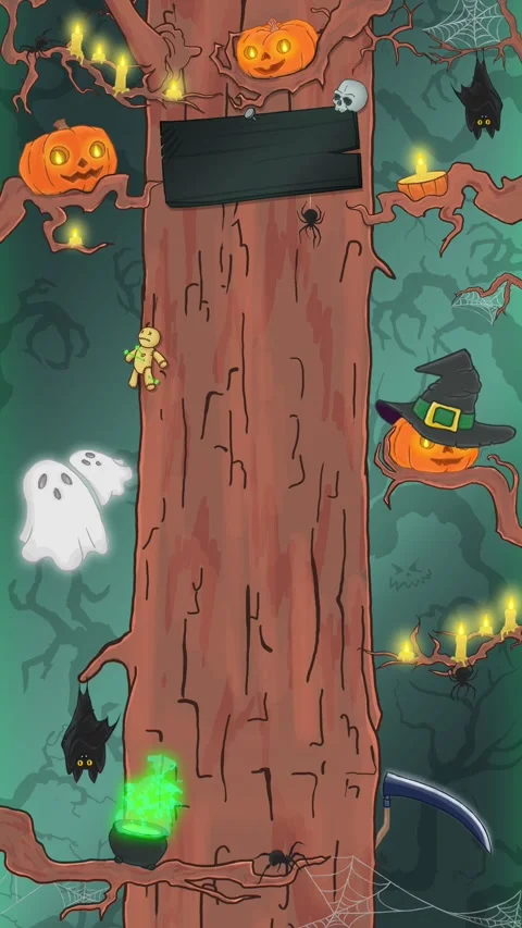Vertical Halloween Spooky Background with Text Frame, Looped 2D Animation Stock Footage 344584769