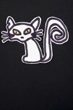 Vertical hallowen cat Stock Photos