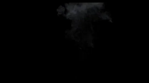 Vertical Hammer Strike Ground Dust Plume On Black Background Stock Footage 337280846