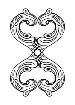 Vertical hand drawing design black line element vector illustration Stock Illustration