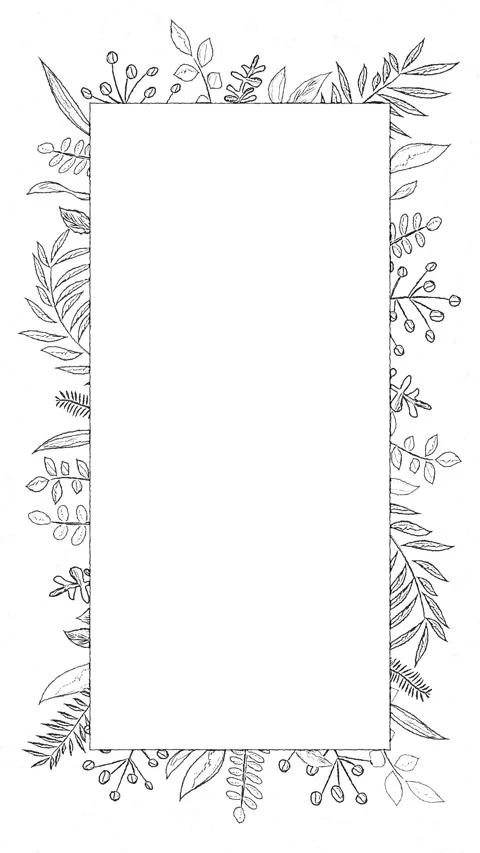 Vertical Hand Drawn Botanical Frame Seamless Loop Stock Footage 331416808