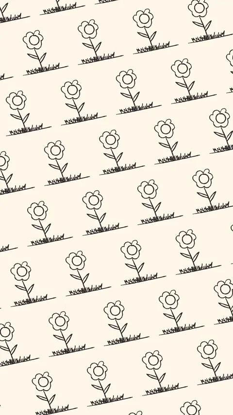 Vertical hand drawn flower seamless pattern looping animation Stockbeeldmateriaal 342037016