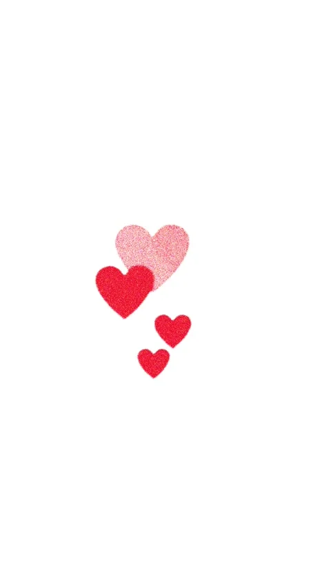 Vertical hand-drawn red hearts bubbles popping up and fading on white background Stock Footage 315170107