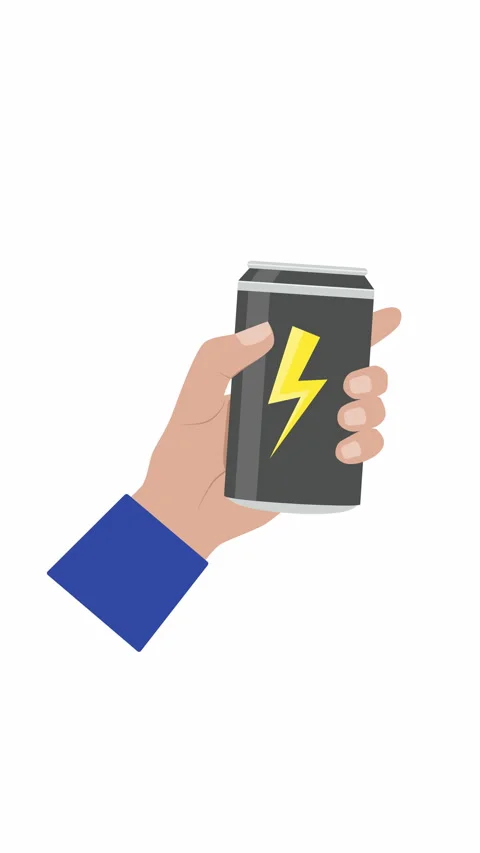 Vertical Hand Holding Energy Drink Can Animation Stock Footage 336028613
