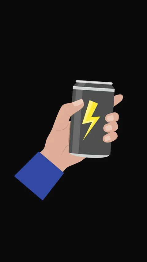 Vertical Hand Holding Energy Drink Can Animation 動画素材 336028631