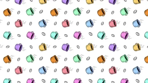 Vertical Handdrawn Coffee Pattern Stock Footage 248535873